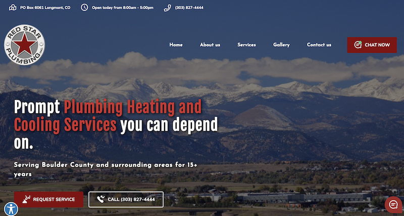 Sitio web de Red Star Plumbing.
